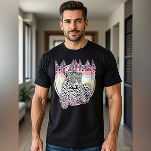 Def Leppard Black Graphic T-Shirt